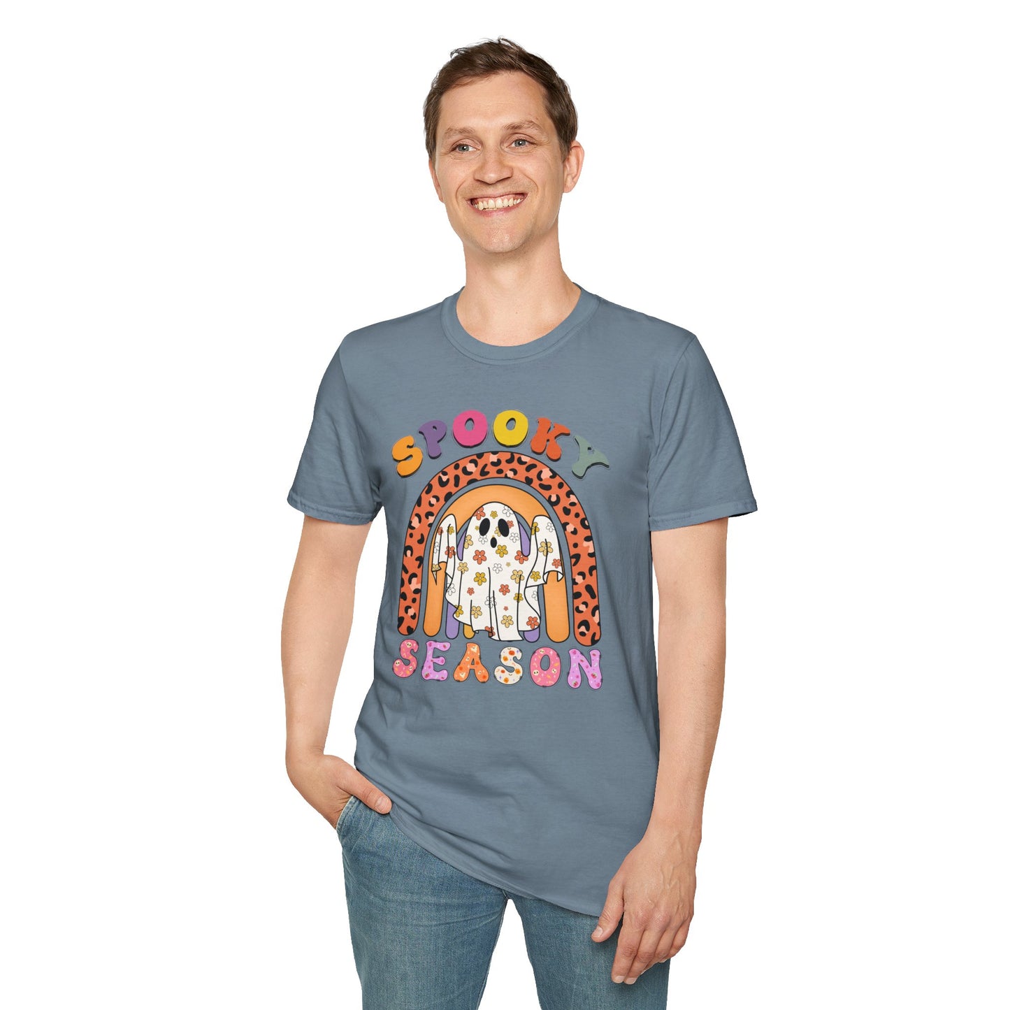 Softstyle T-Shirt Spooky Season Floral Ghost Design