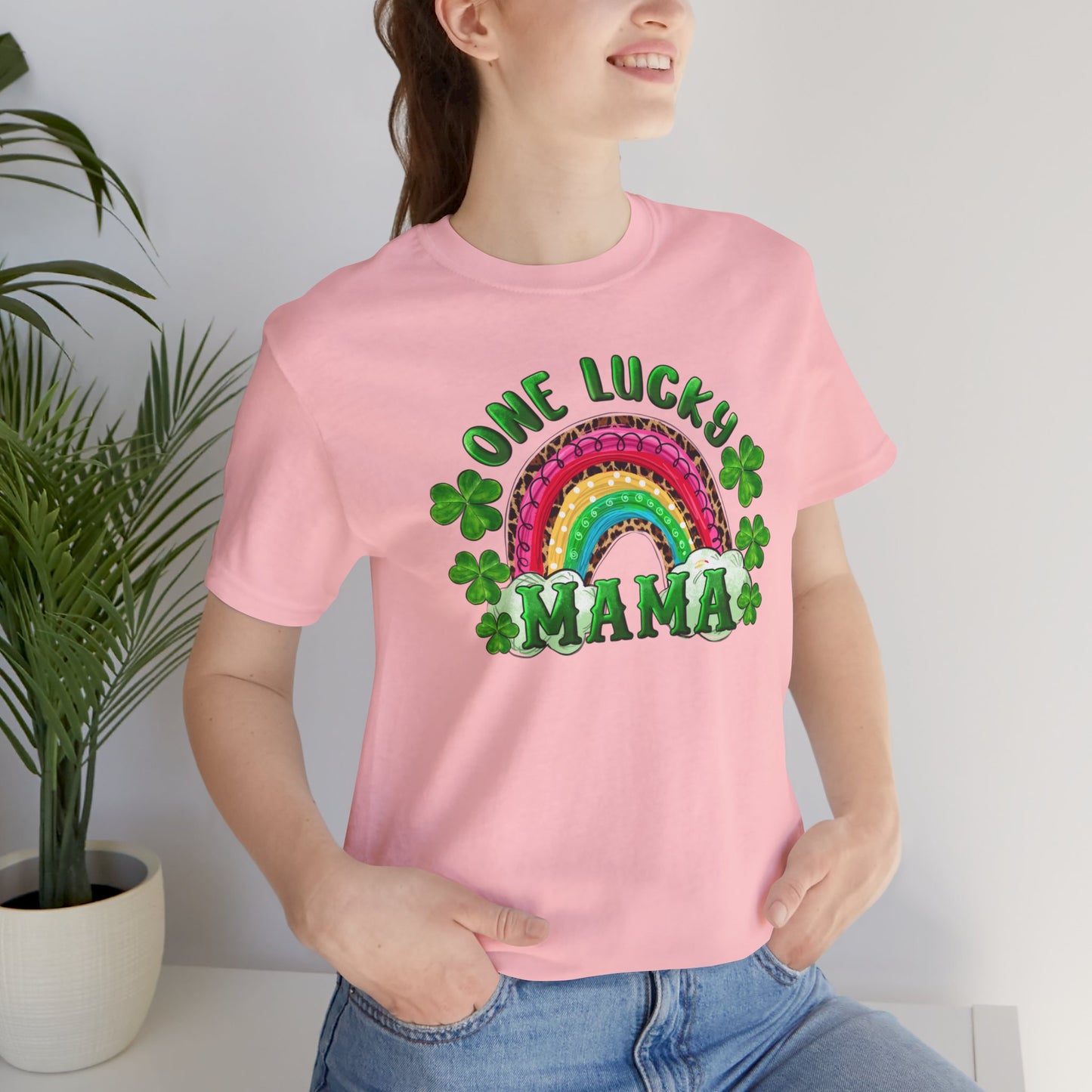 One Lucky Mama Unisex Jersey Short Sleeve Tee