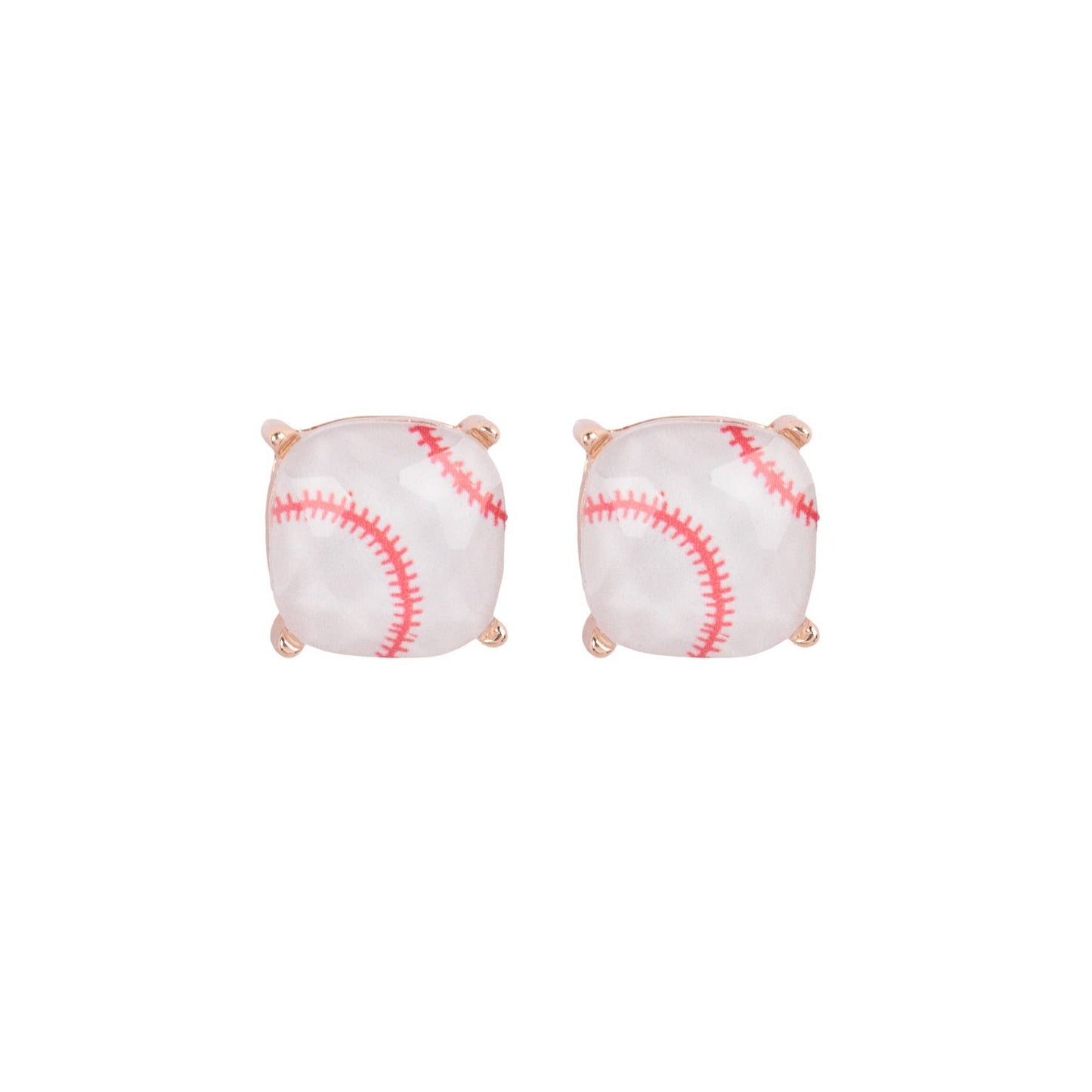 Trendy Sporty Cushion Cut Epoxy Stud Earrings— The Gathering Cafe