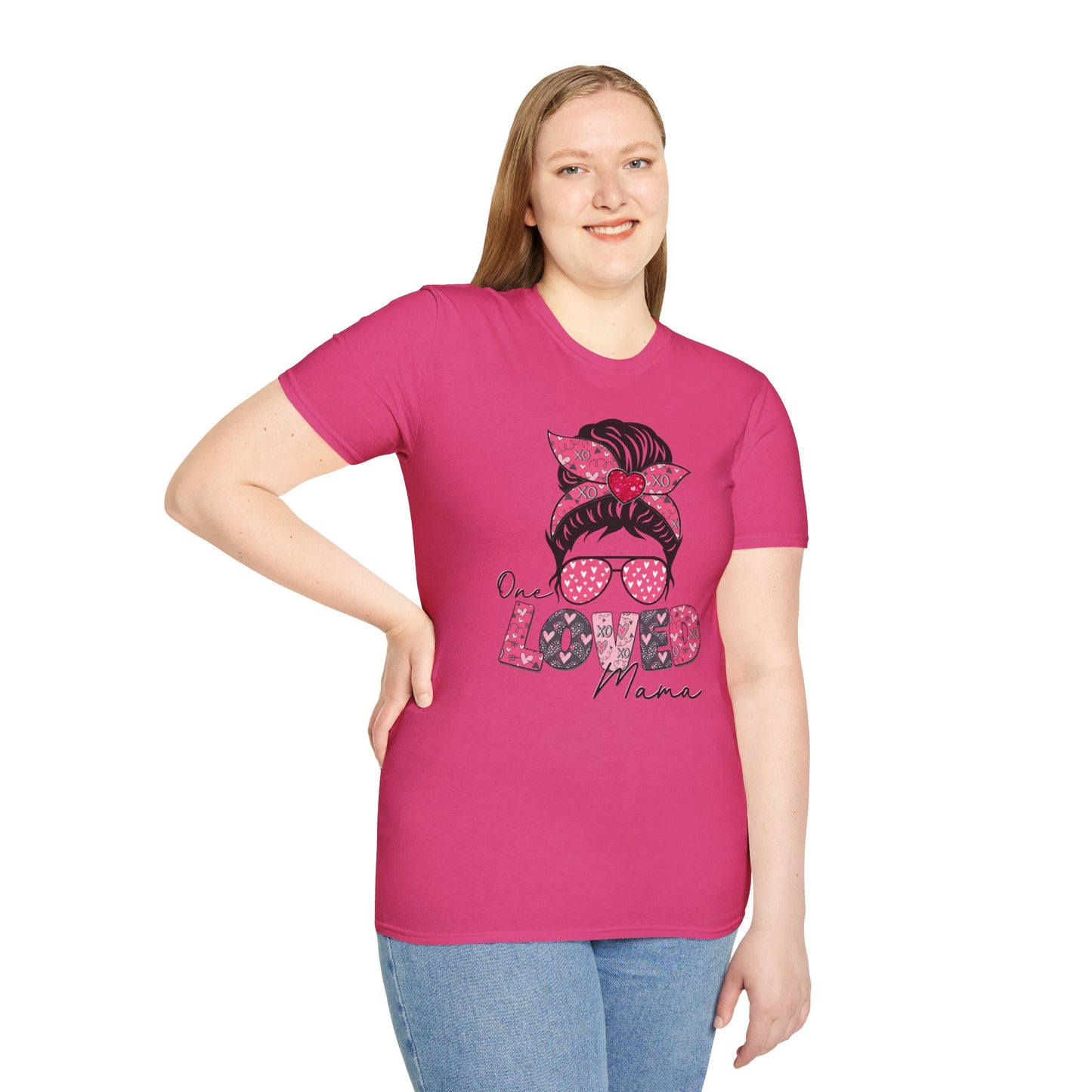 One Loved Mama Messy Bun T-Shirt | Mama Graphic Tee