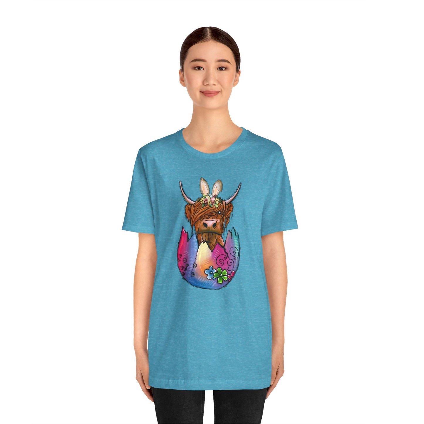 Easter Egg Cow Unisex Jersey Short Sleeve Tee