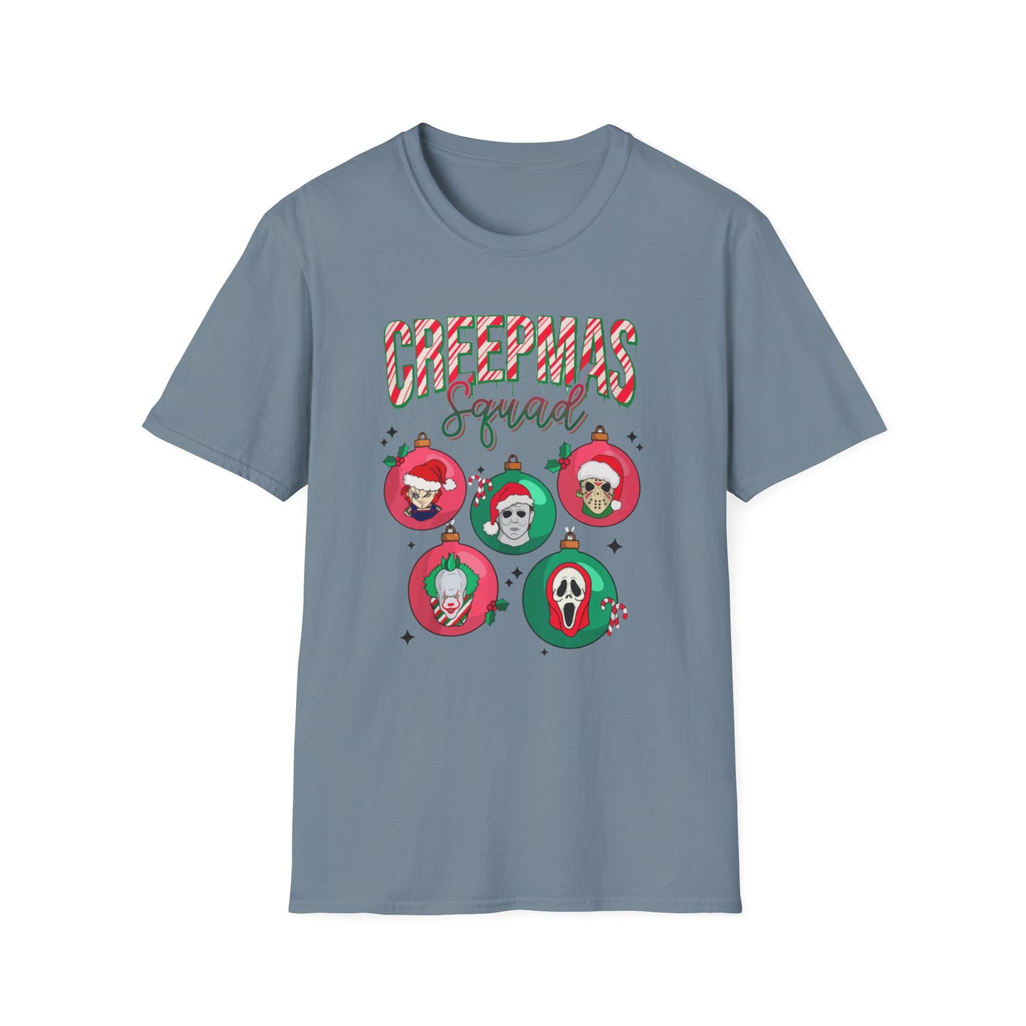 Creepmas Squad Unisex Cotton Tee, Horror Christmas Tee, Chucky Christmas Tee, Jason, Christmas Tee, Michael Christmas Tee, Scream Christmas