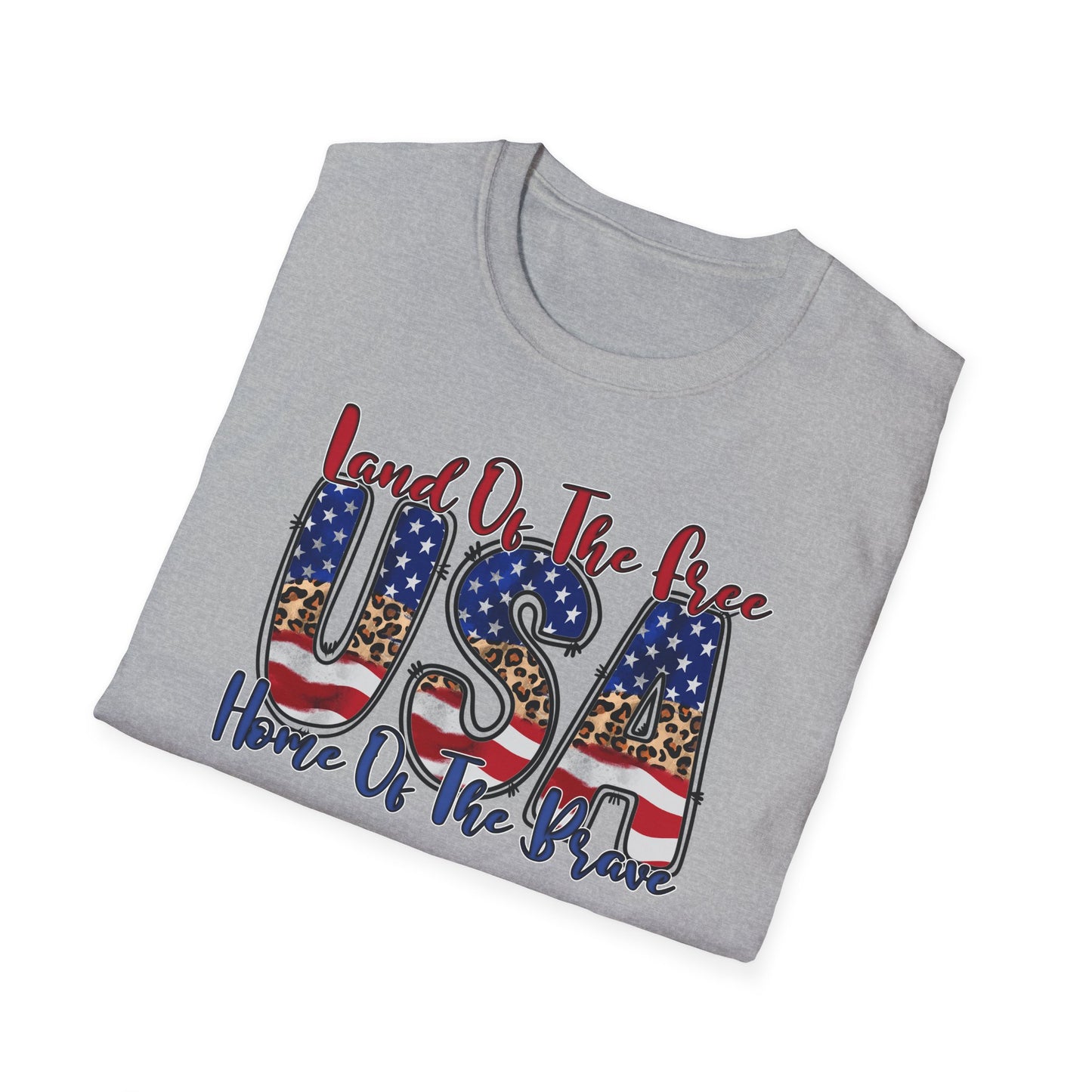 Land of the Free Because of the Brave T-Shirt — USA Flag Americana