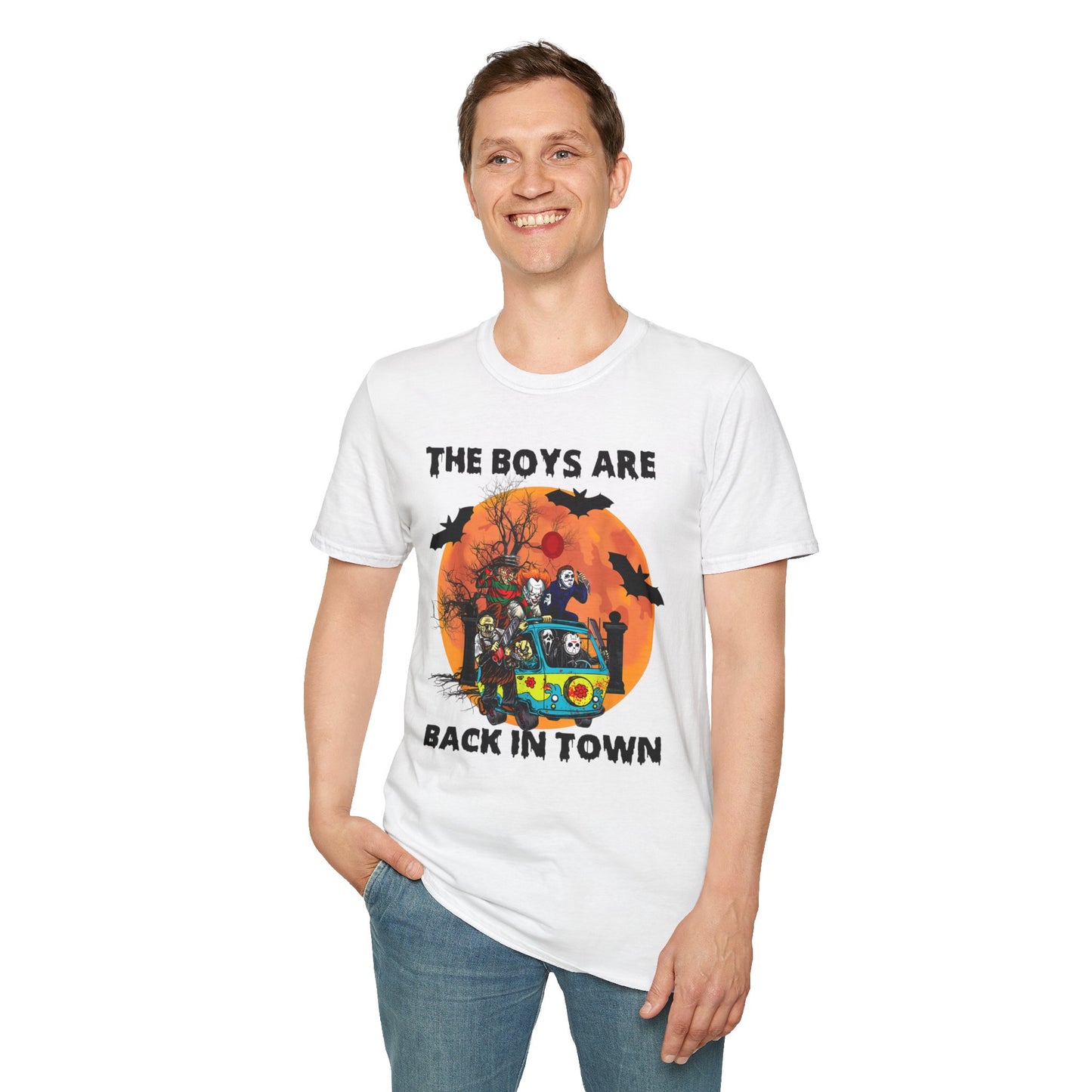 The Boys Are Back in Town, Scary Movie Men Unisex Softstyle T-Shirt