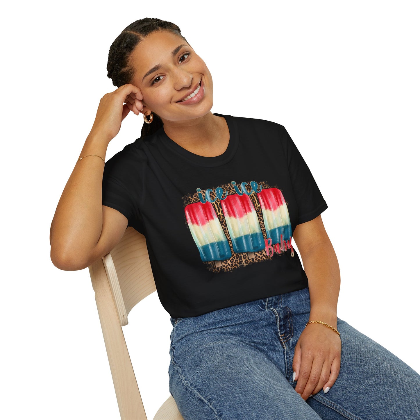 Ice Ice Baby Americana T-Shirt — Red, White & Blue Funny Song Tee