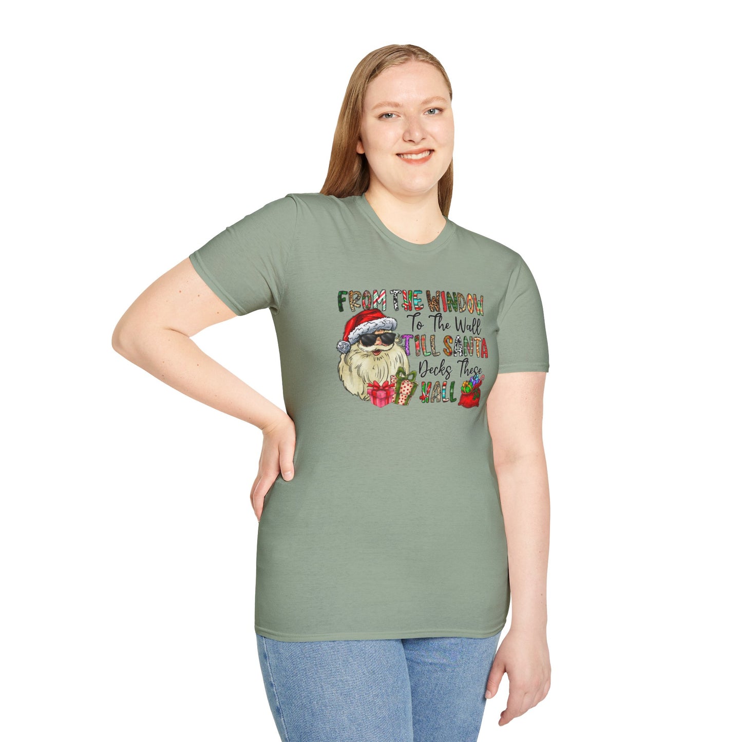 Santa Decks These Halls Unisex Heavy Cotton Tee, Santa Christmas Shirt, Funny Santa Shirt, Adult Christmas Shirt