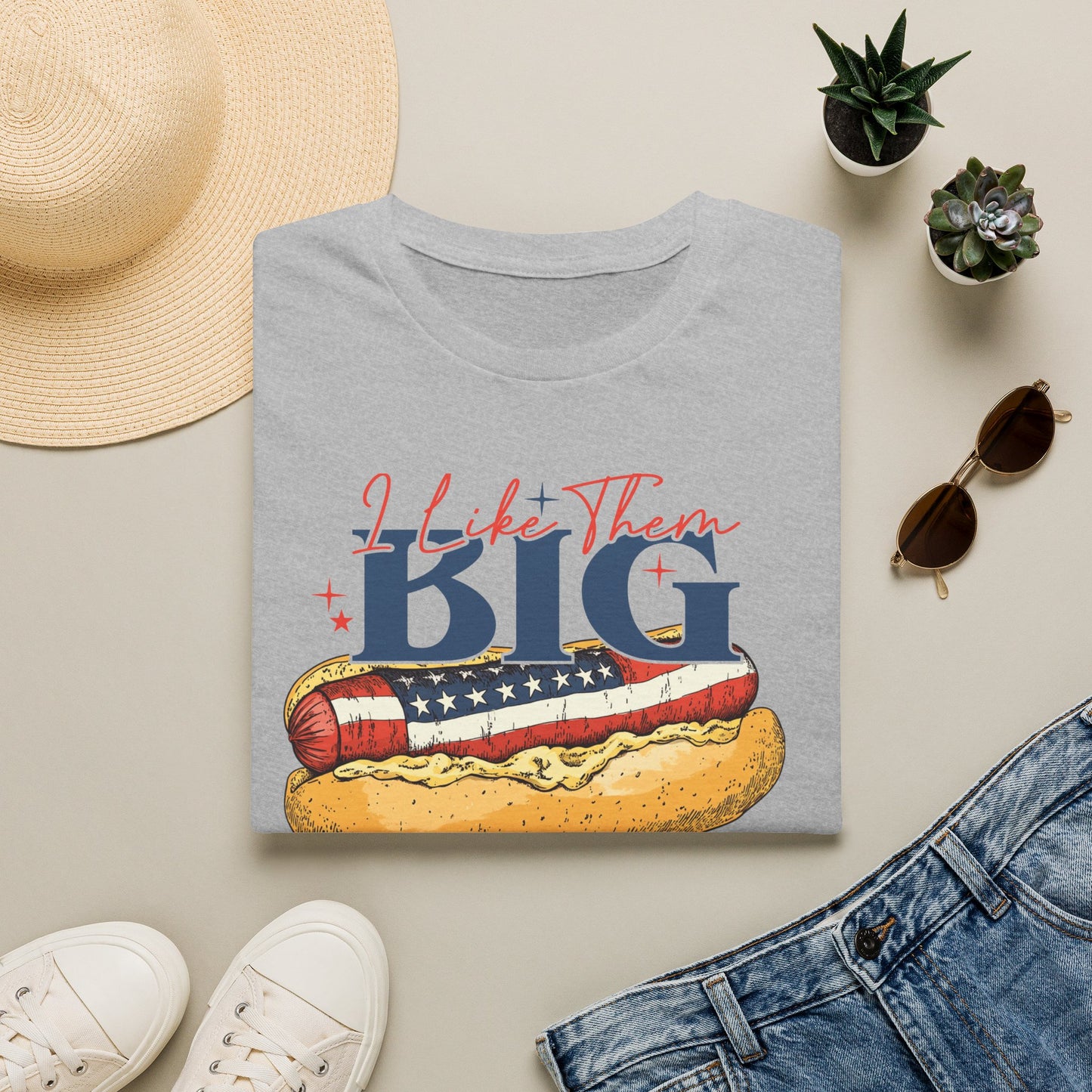 Americana Hot Dog T-Shirt — “I Like Them Big and Hard to Handle”