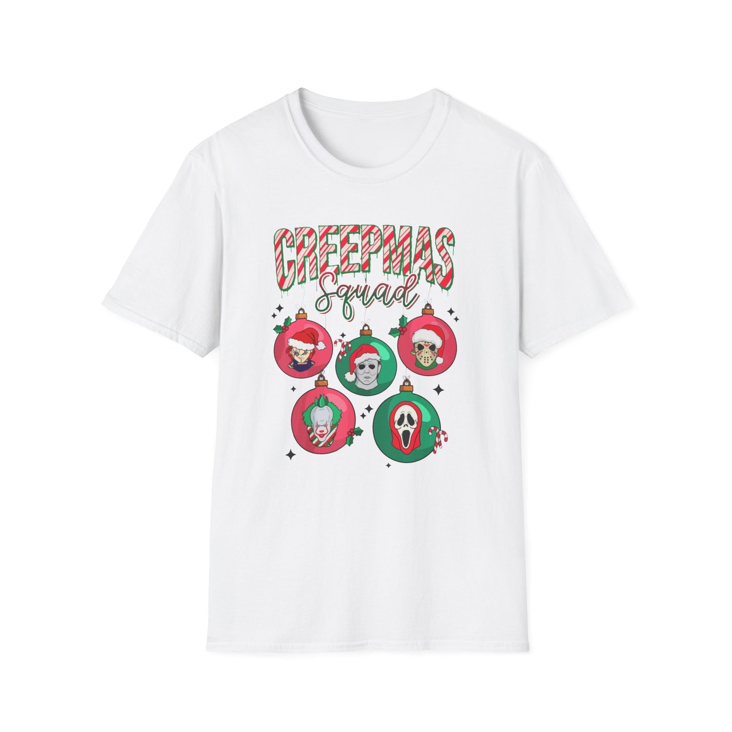 Creepmas Squad Unisex Cotton Tee, Horror Christmas Tee, Chucky Christmas Tee, Jason, Christmas Tee, Michael Christmas Tee, Scream Christmas