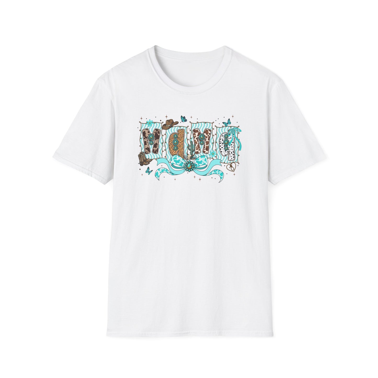 Western Mama T-Shirt — Cowboy Hat & Boots with Turquoise Accents
