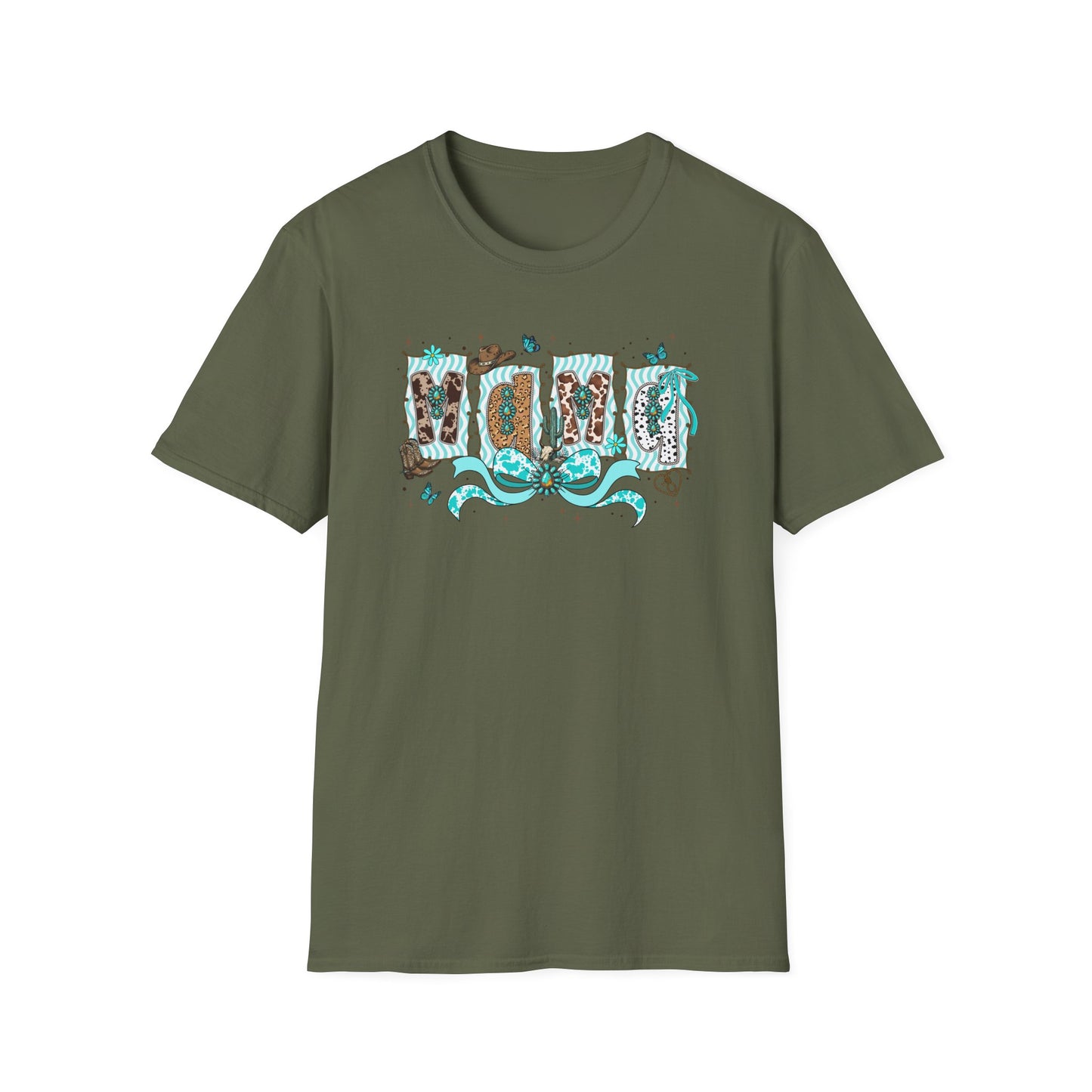 Western Mama T-Shirt — Cowboy Hat & Boots with Turquoise Accents