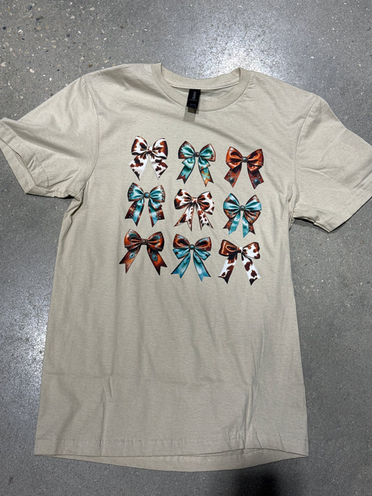 Cow hide and Turquoise Coquette Bows