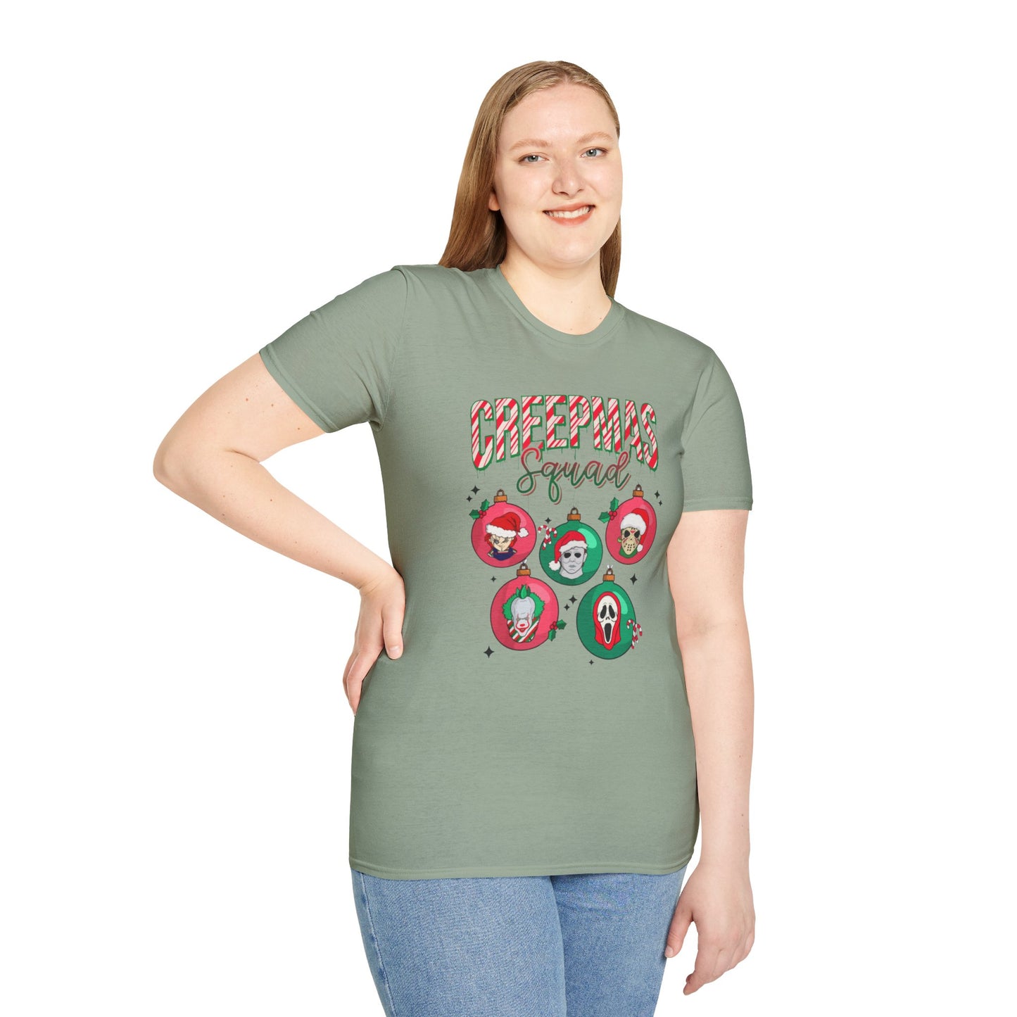 Creepmas Squad Unisex Cotton Tee, Horror Christmas Tee, Chucky Christmas Tee, Jason, Christmas Tee, Michael Christmas Tee, Scream Christmas