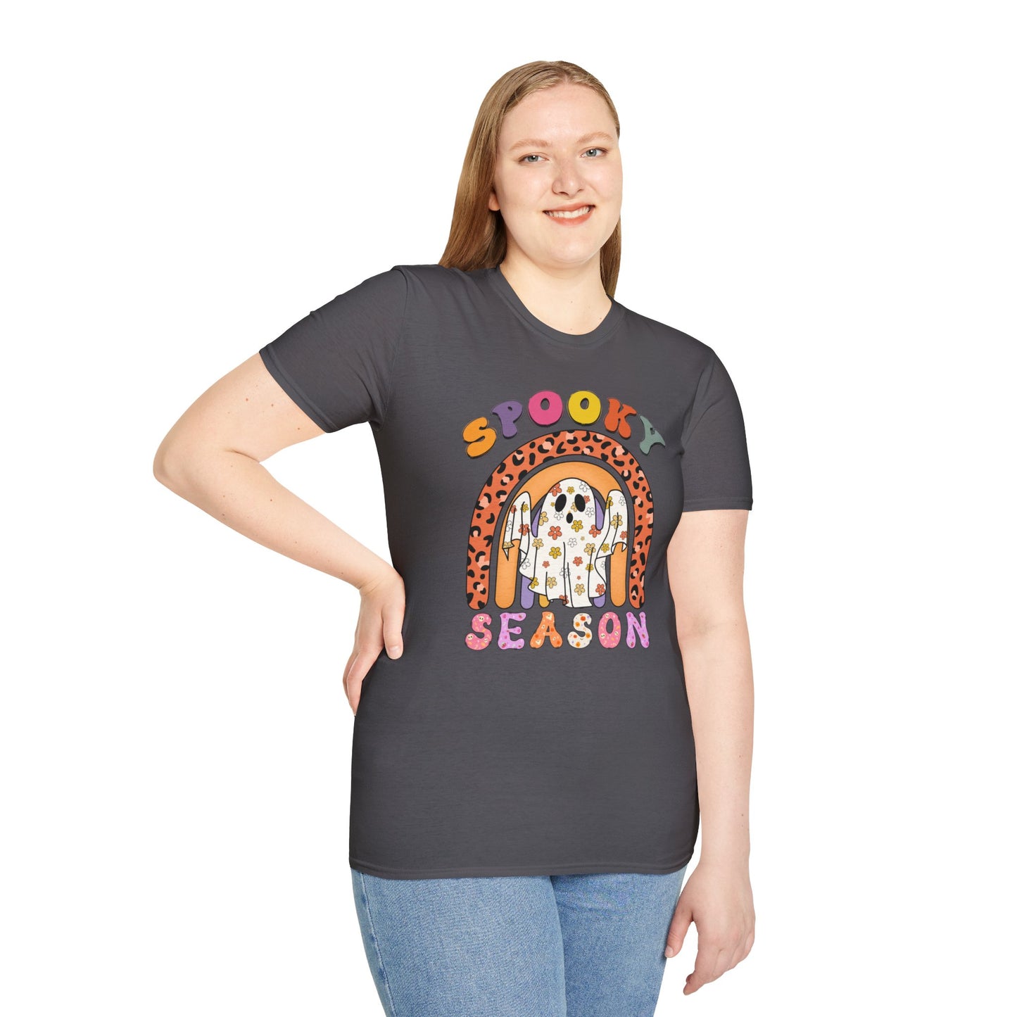 Softstyle T-Shirt Spooky Season Floral Ghost Design