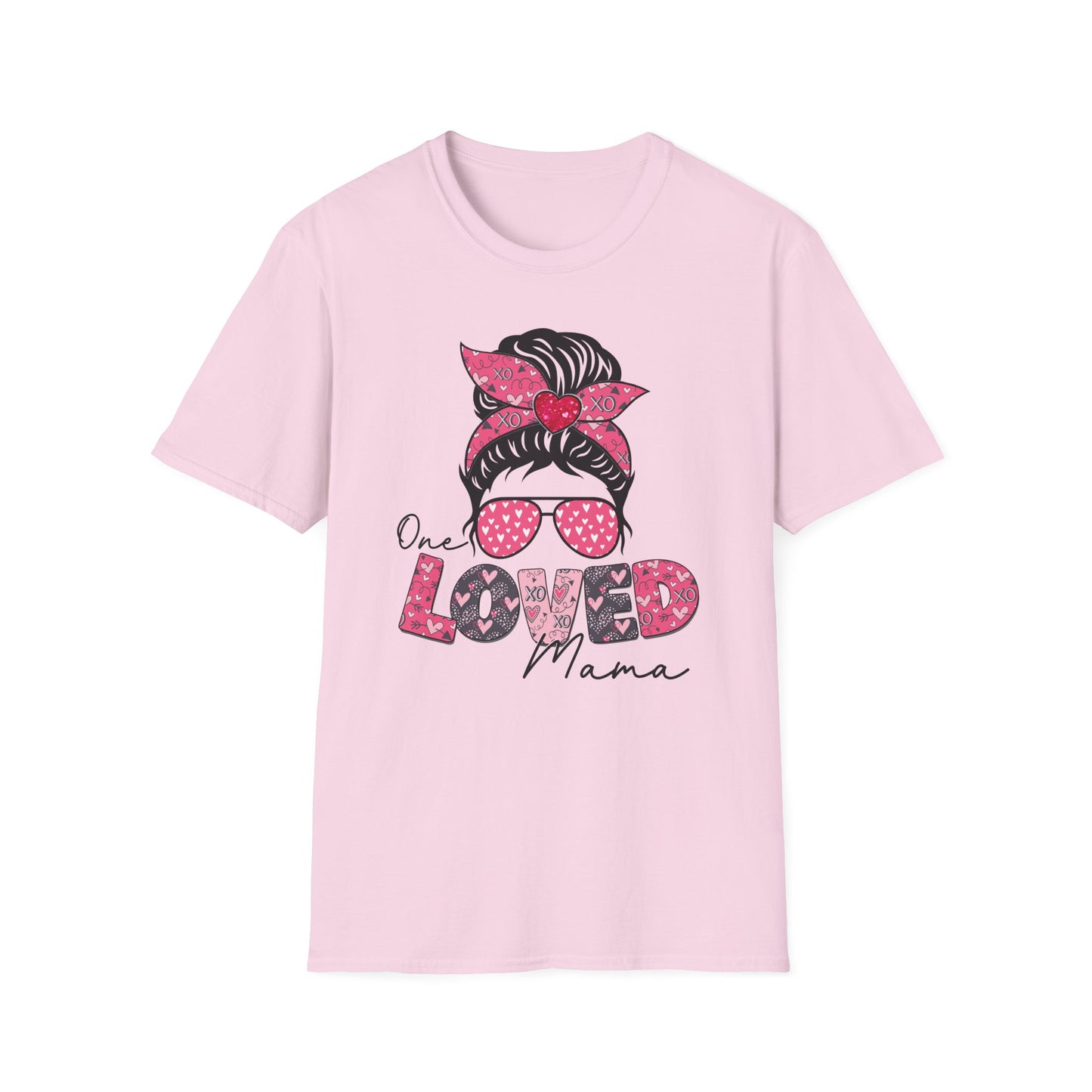 One Loved Mama Messy Bun T-Shirt | Mama Graphic Tee