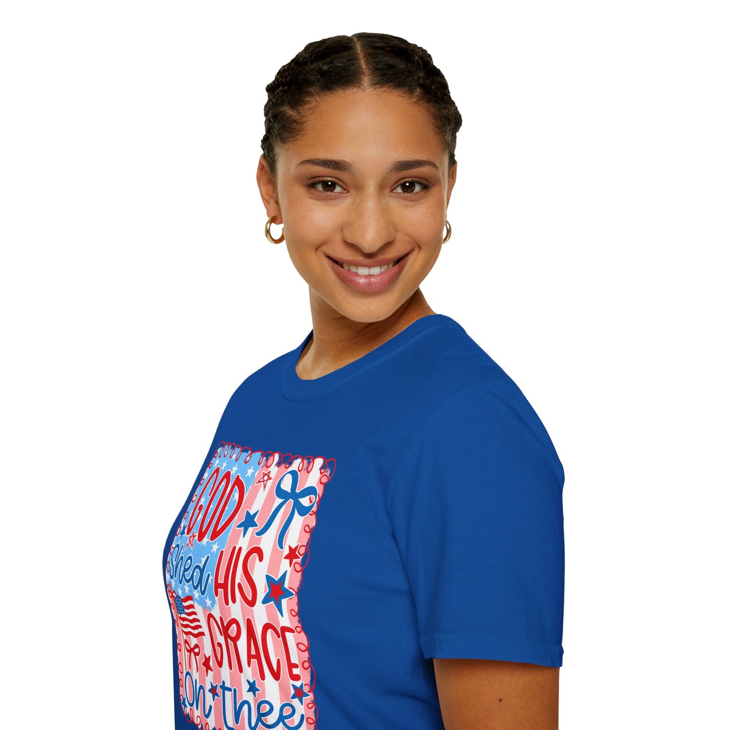 God Shed His Grace on the Red White and Blue T-Shirt | Americana Faith