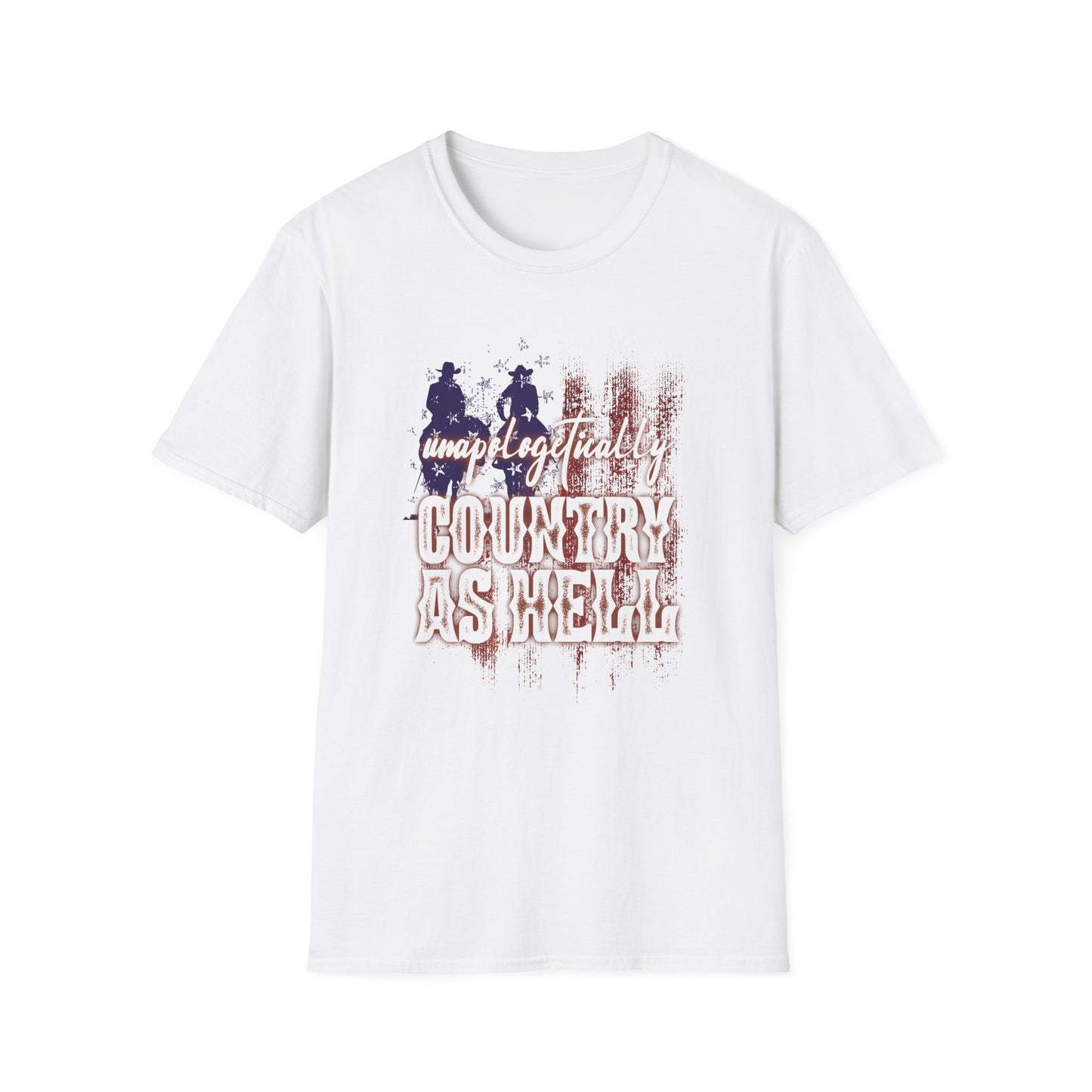 Unapologetically Country T-Shirt — Red White & Blue Americana Cowboy Flag Tee