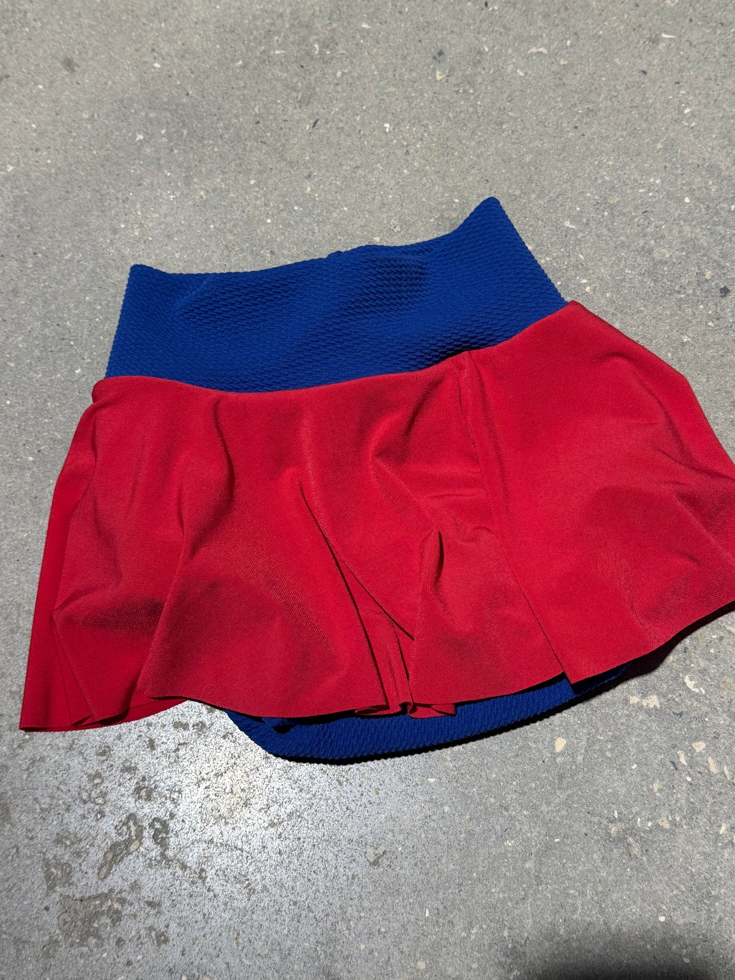 Red and Blue Skirted Bummie