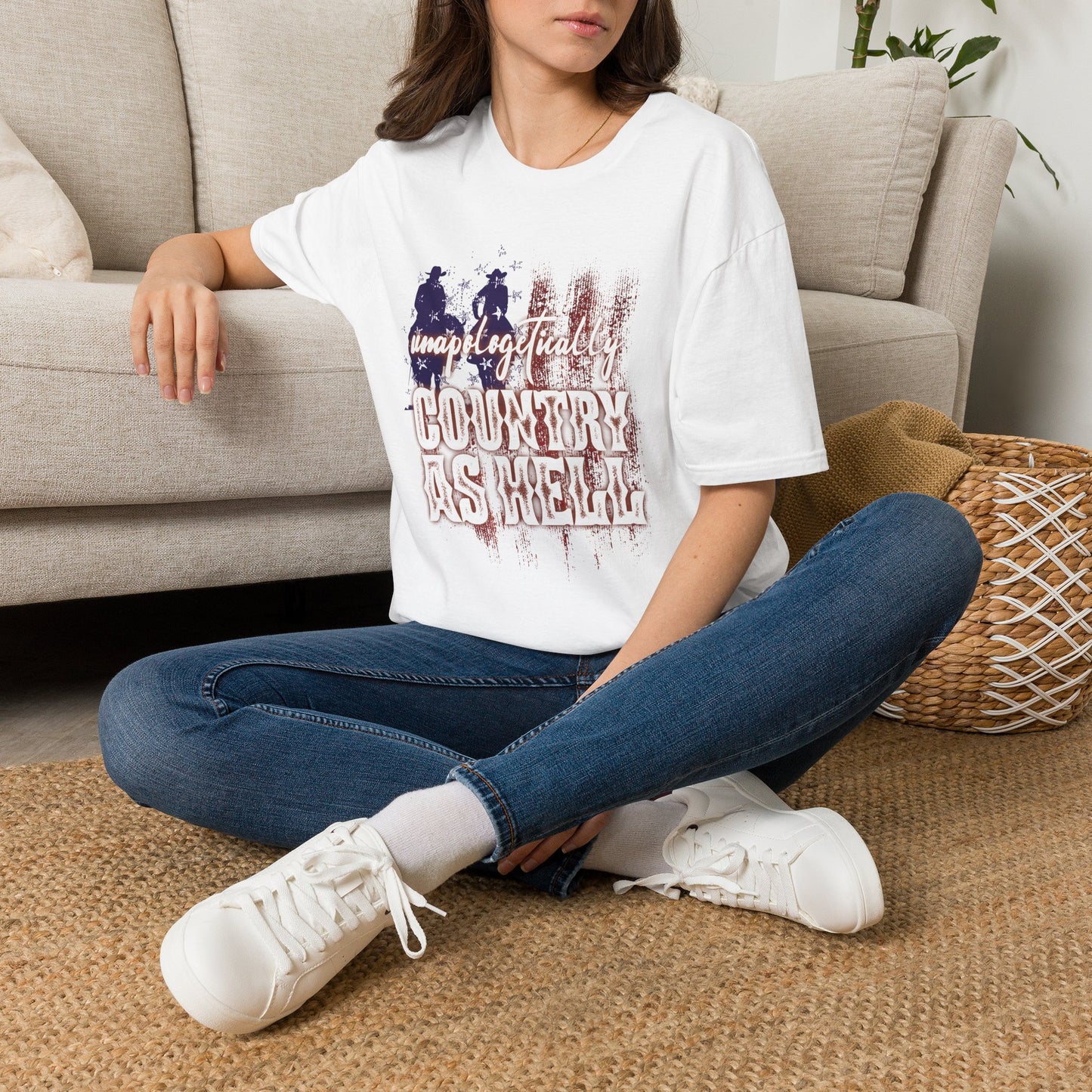 Unapologetically Country T-Shirt — Red White & Blue Americana Cowboy Flag Tee