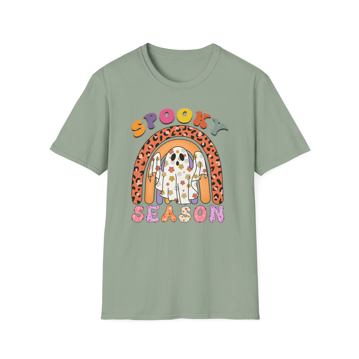 Softstyle T-Shirt Spooky Season Floral Ghost Design