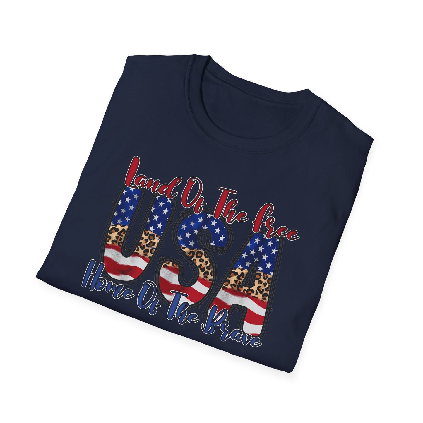 Land of the Free Because of the Brave T-Shirt — USA Flag Americana