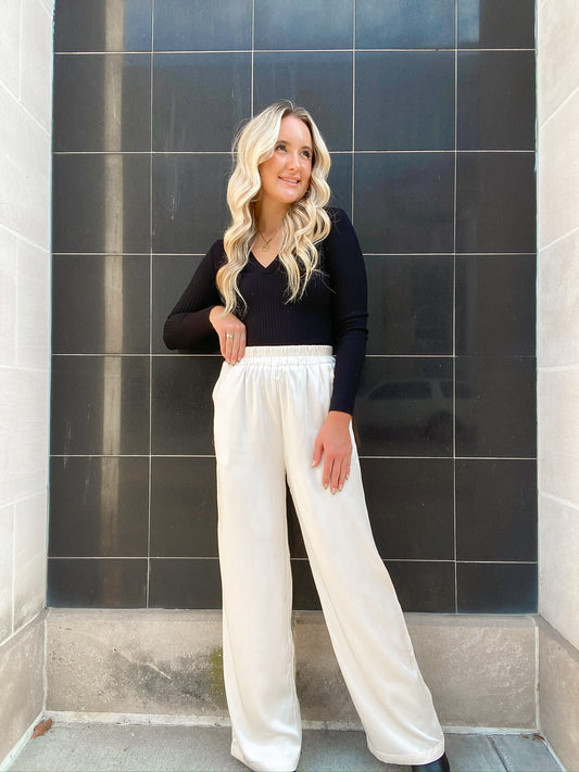 Satin Wide-Legged Pants — Salon 209