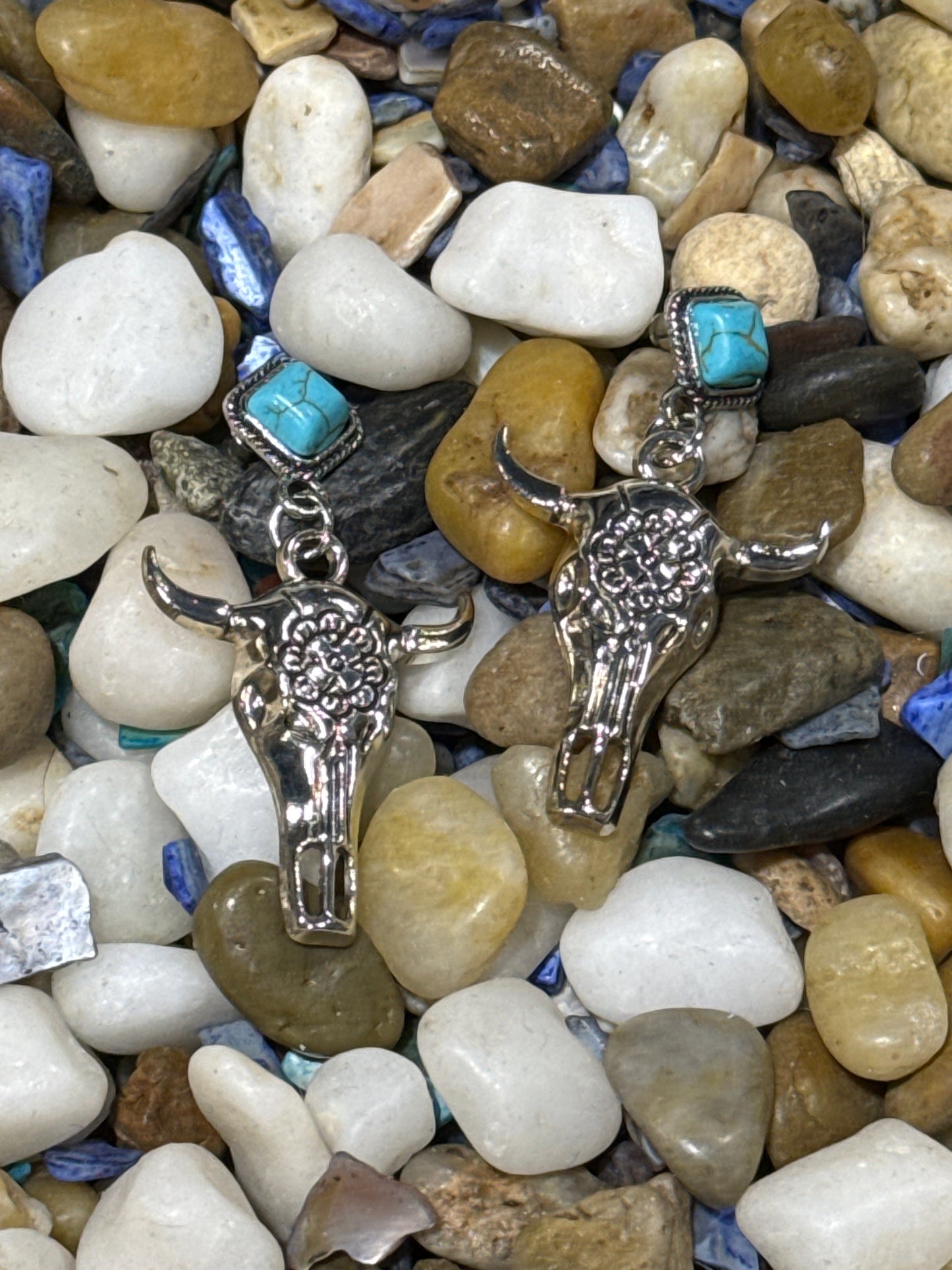 Dangle Bull Skull Earring