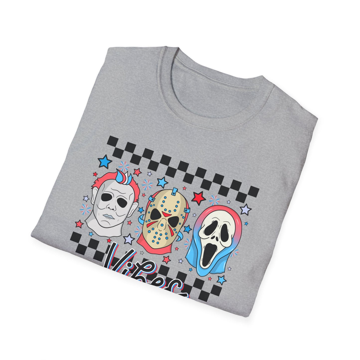 Horror Americana T-Shirt — Red, White & Blue Horror Characters