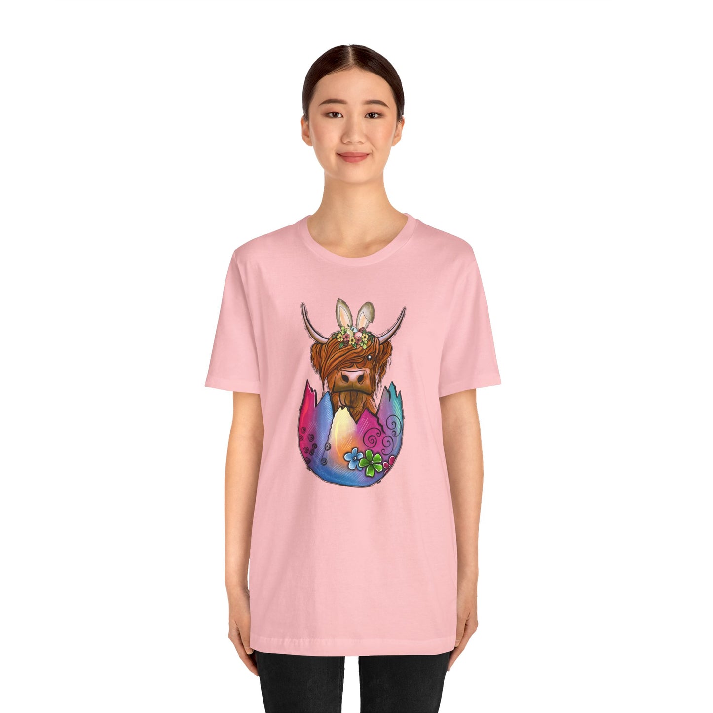 Easter Egg Cow Unisex Jersey Short Sleeve Tee