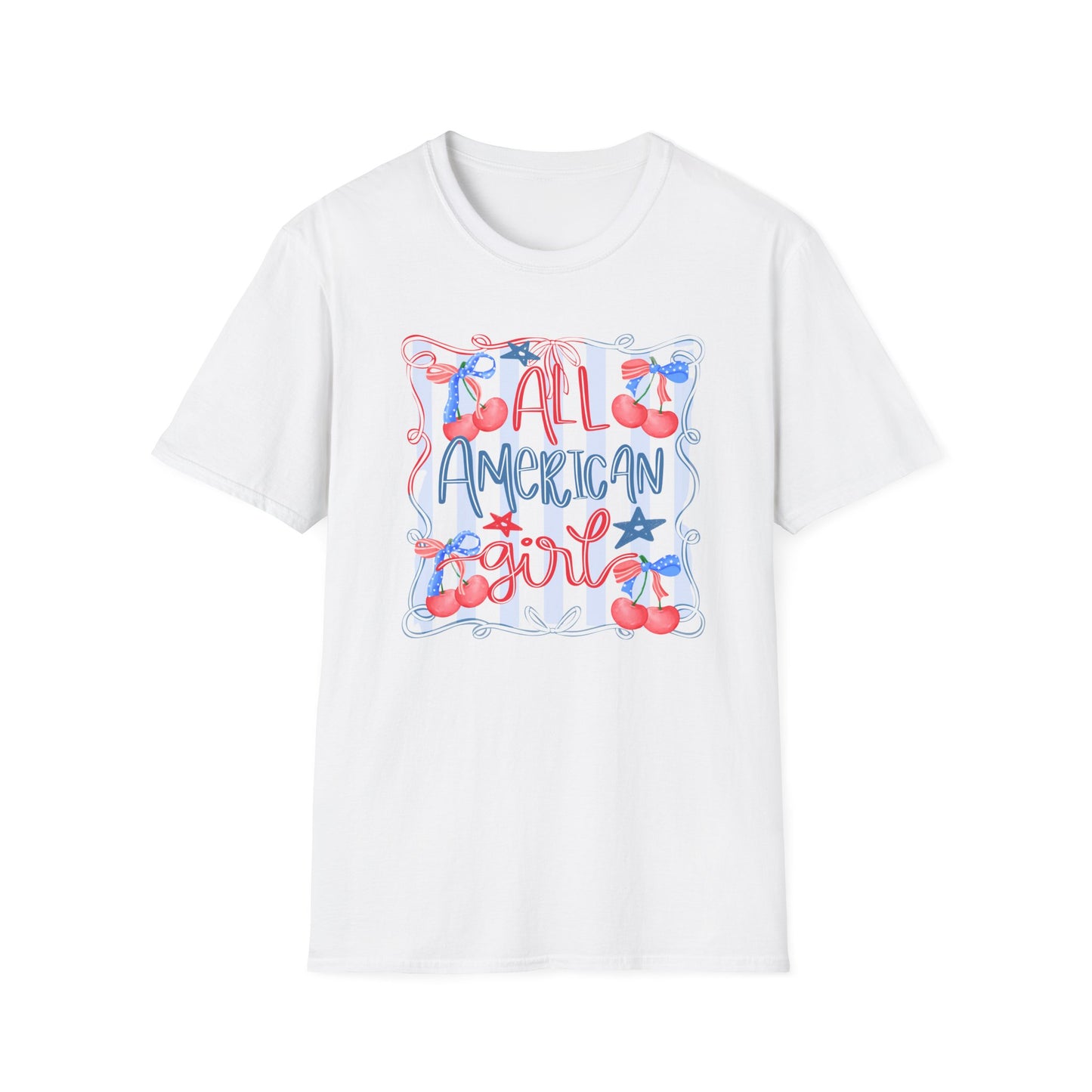 All American Girl Cherries T-Shirt | Cute Girlie Cherry Design