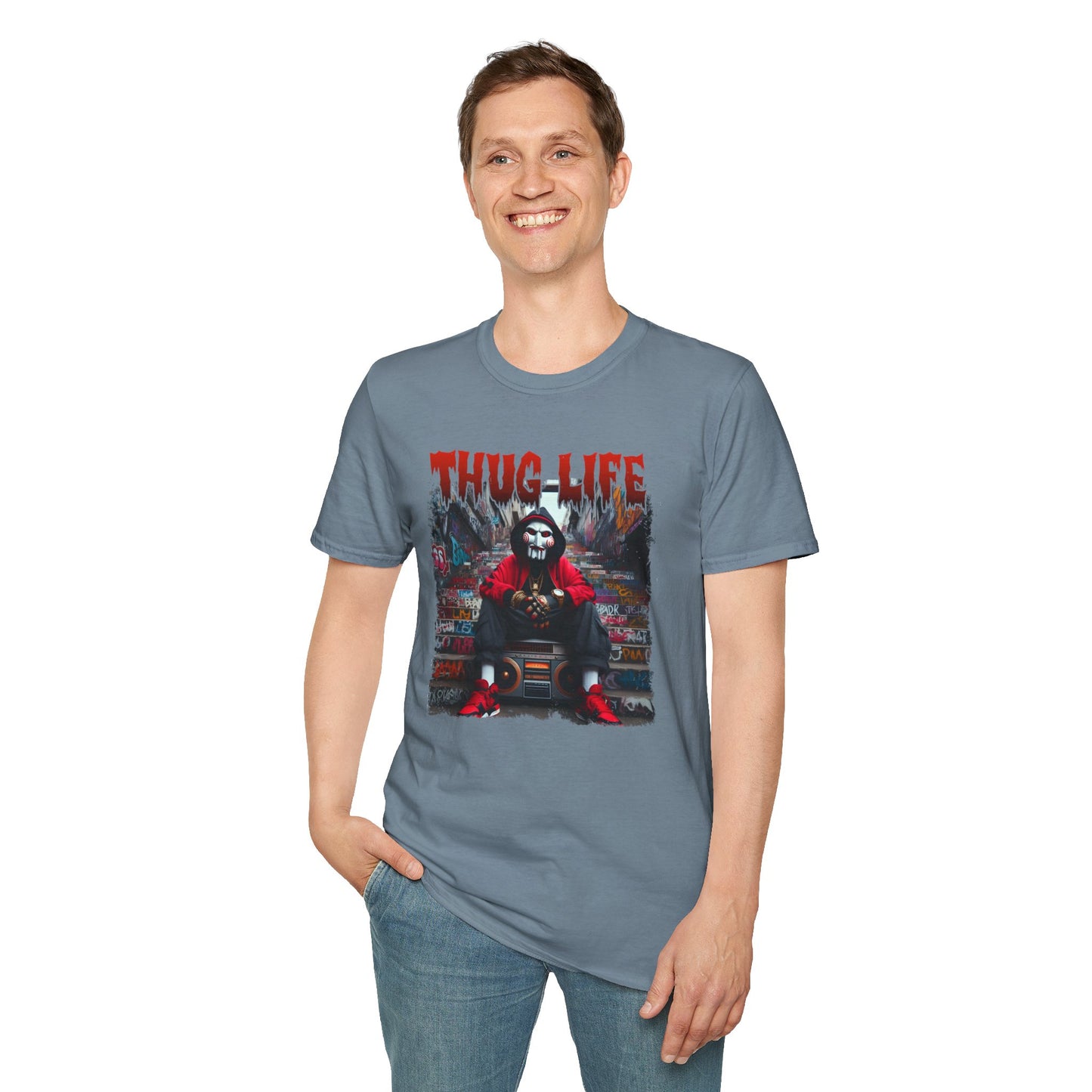 Thug Life T-Shirt with Jigsaw Let's Play a Game Design