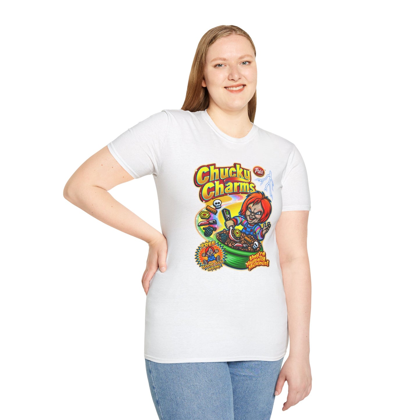 Unisex T-Shirt Chucky Charms Cereal Box Cover Design