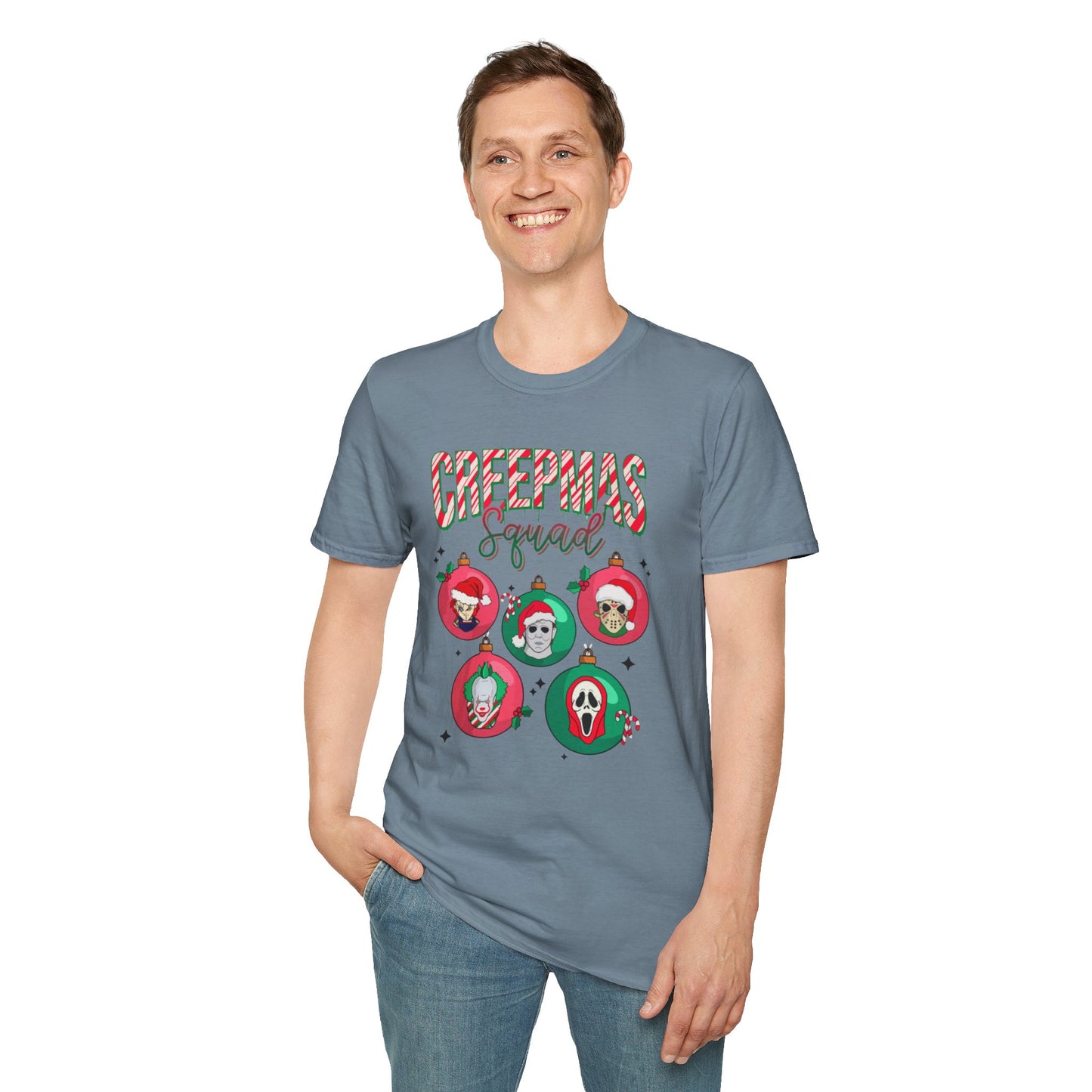 Creepmas Squad Unisex Cotton Tee, Horror Christmas Tee, Chucky Christmas Tee, Jason, Christmas Tee, Michael Christmas Tee, Scream Christmas