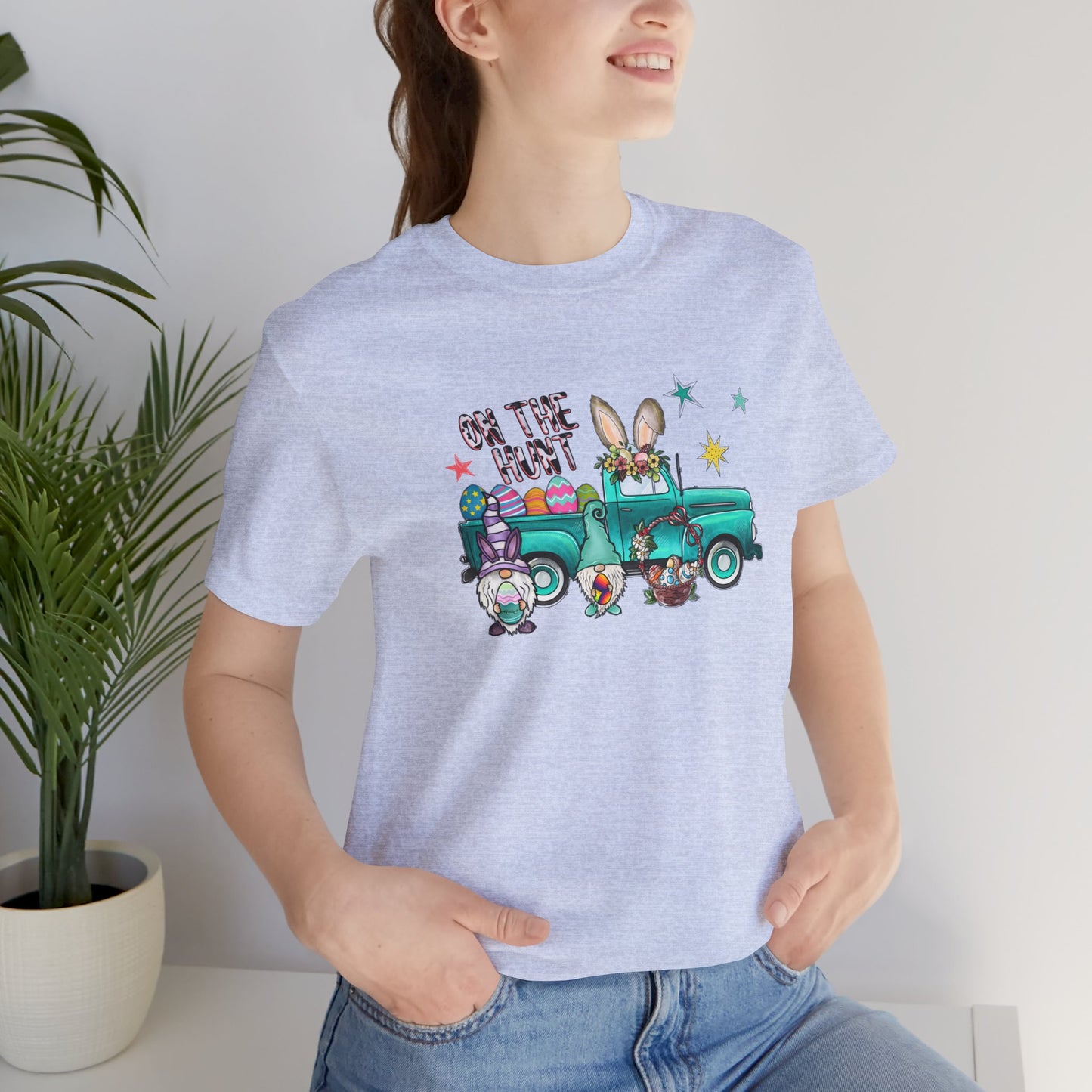 On the Hunt Easter Vintage Truck Unisex Jersey Short Sleeve Tee