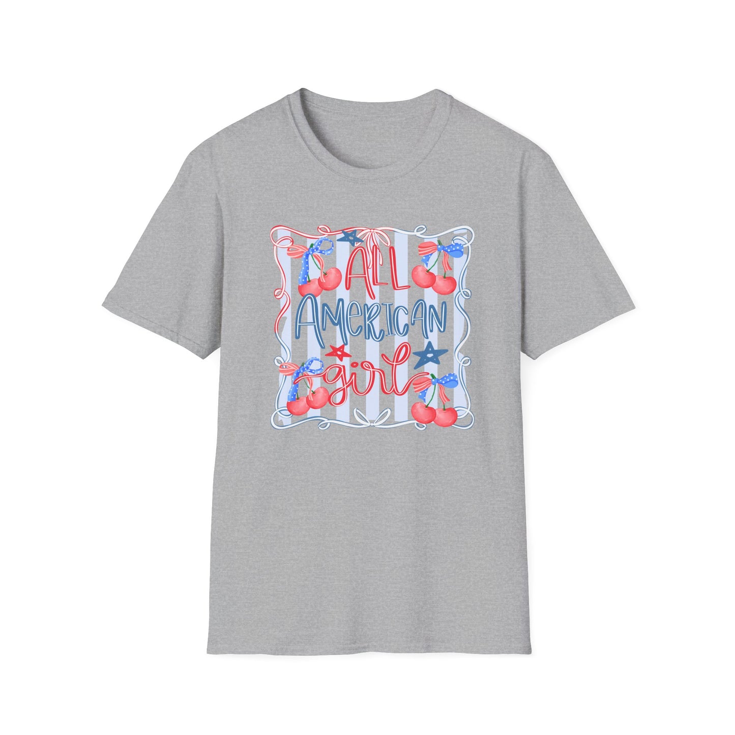 All American Girl Cherries T-Shirt | Cute Girlie Cherry Design