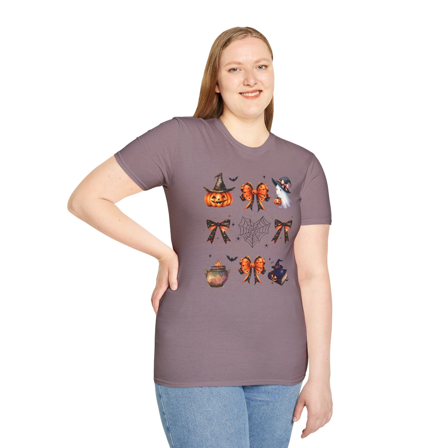 Halloween Witchy T-Shirt with Pumpkins, Ghost and Bows