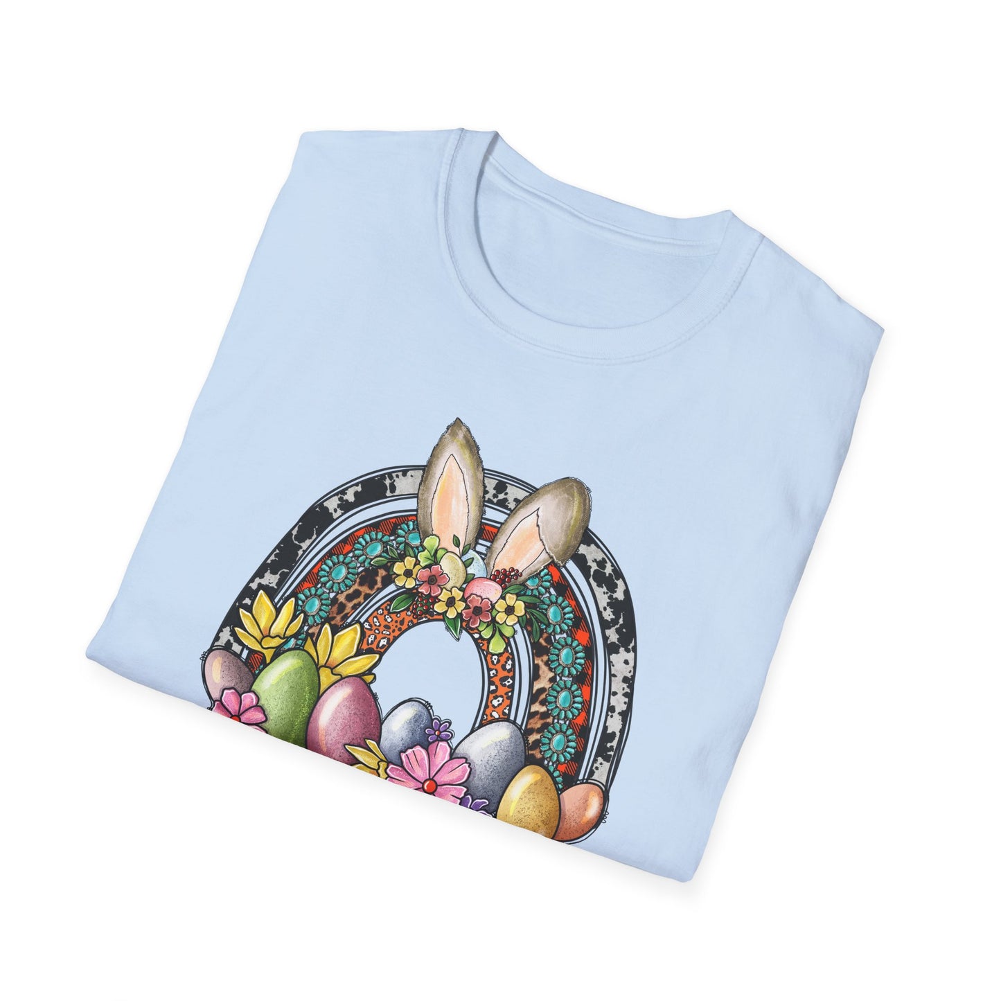 Easter Bunny Rainbow Western T-Shirt | Easter Tee