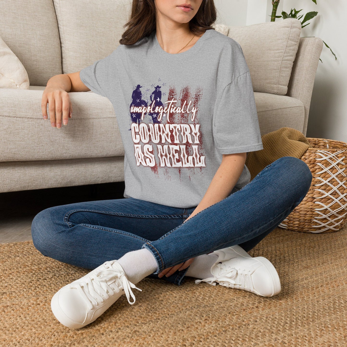 Unapologetically Country T-Shirt — Red White & Blue Americana Cowboy Flag Tee