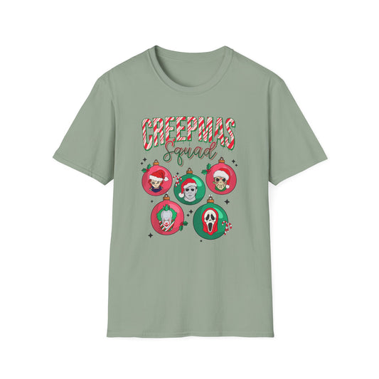 Creepmas Squad Unisex Cotton Tee, Horror Christmas Tee, Chucky Christmas Tee, Jason, Christmas Tee, Michael Christmas Tee, Scream Christmas