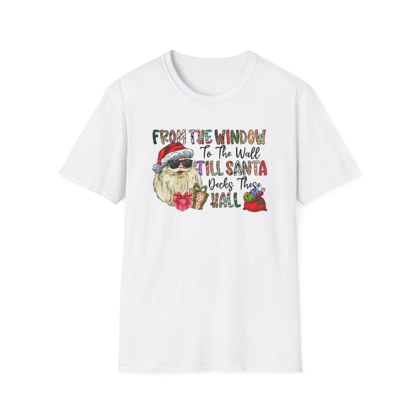 Santa Decks These Halls Unisex Heavy Cotton Tee, Santa Christmas Shirt, Funny Santa Shirt, Adult Christmas Shirt