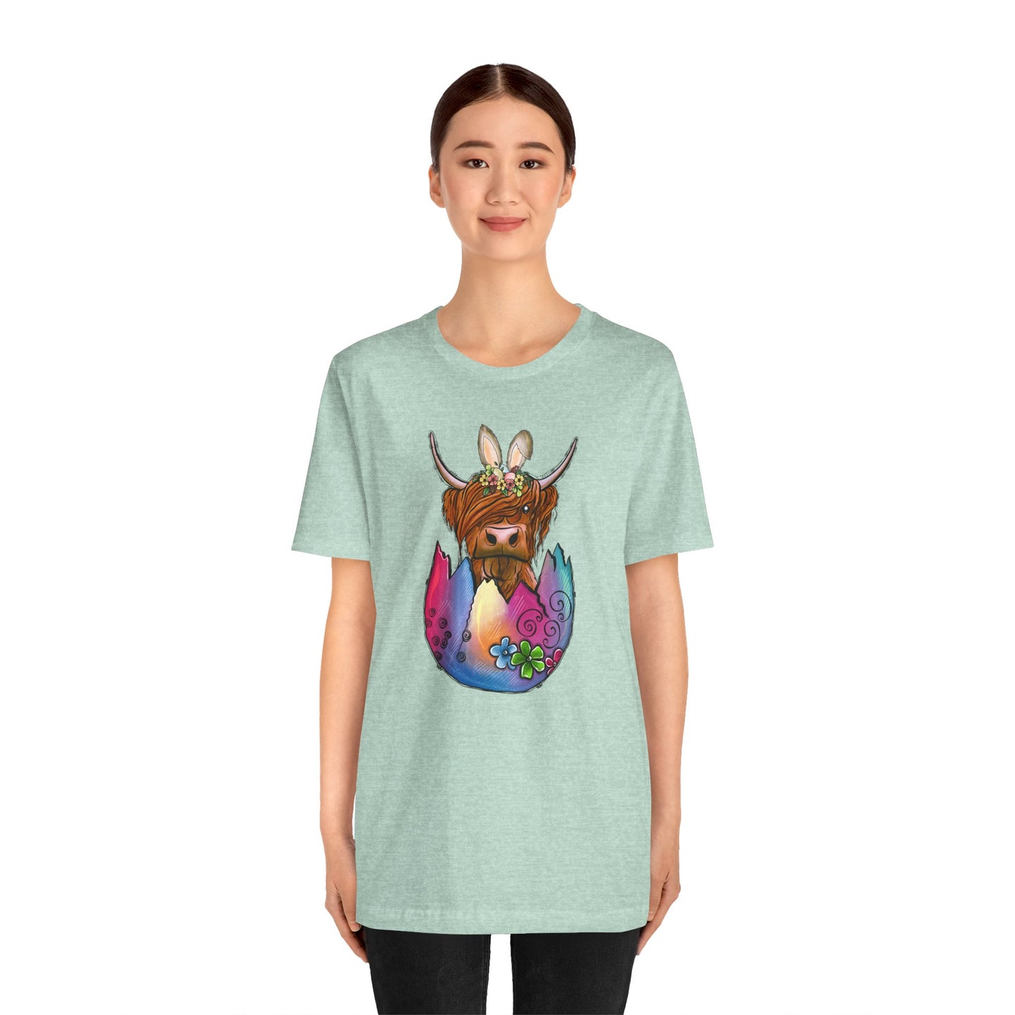 Easter Egg Cow Unisex Jersey Short Sleeve Tee