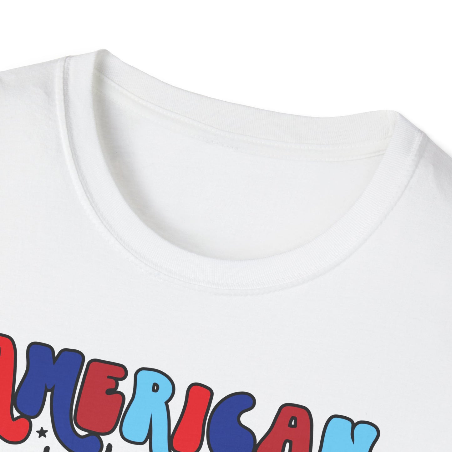 American Babe Graphic T-Shirt — Red White & Blue Peace Skeleton Hands