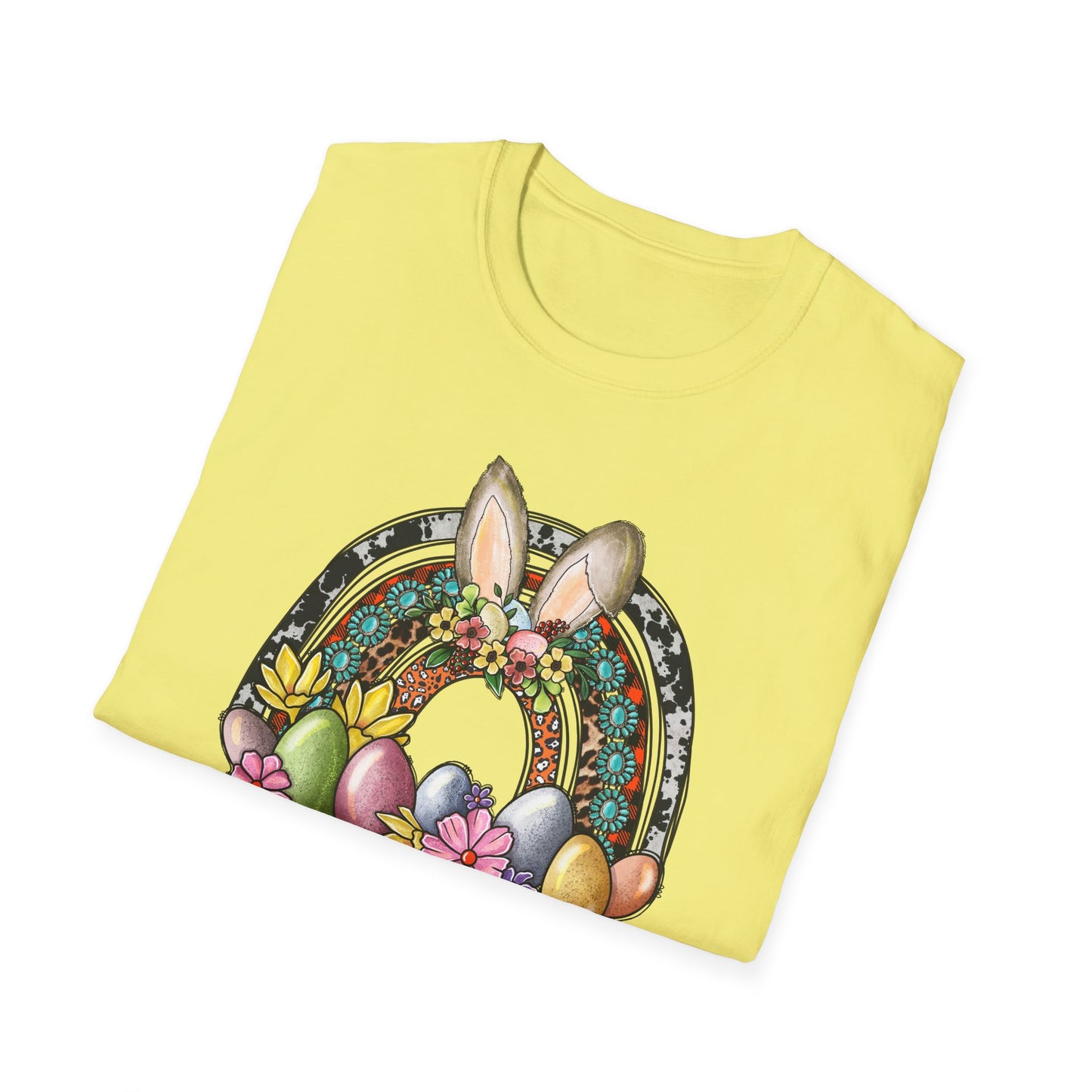 Easter Bunny Rainbow Western T-Shirt | Easter Tee