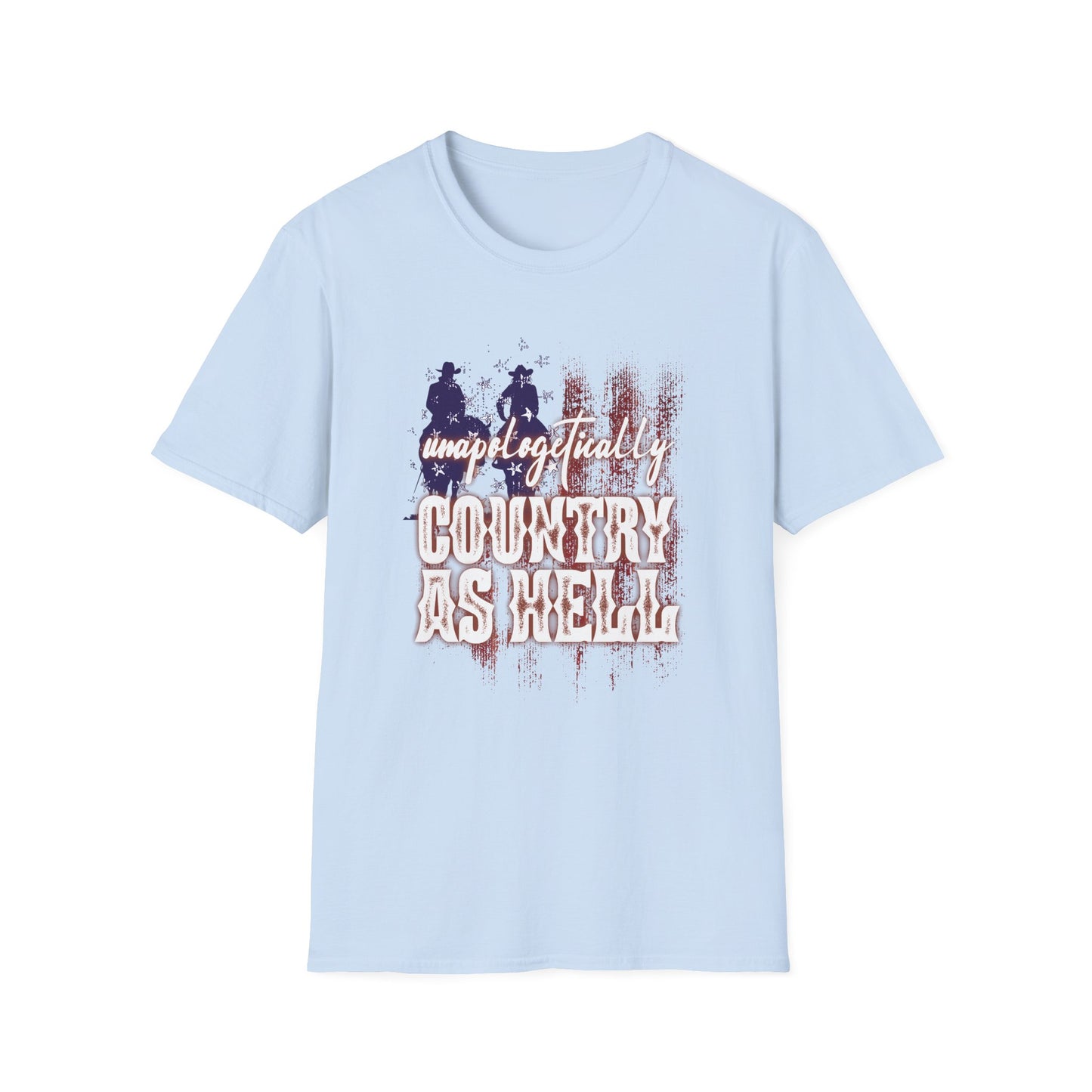 Unapologetically Country T-Shirt — Red White & Blue Americana Cowboy Flag Tee