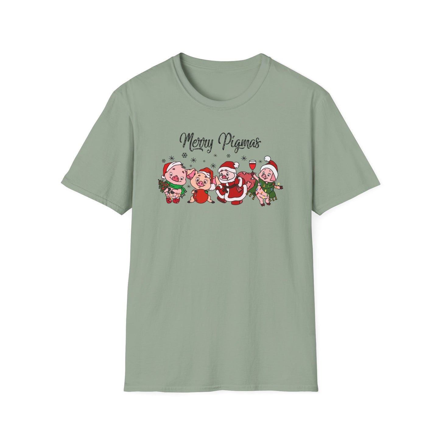 Merry Pigmas Unisex Heavy Cotton Tee, Merry Christmas Shirt, Pig Lover Christmas Shirt, Funny Pig Christmas Shirt, Farm Animal Shirt