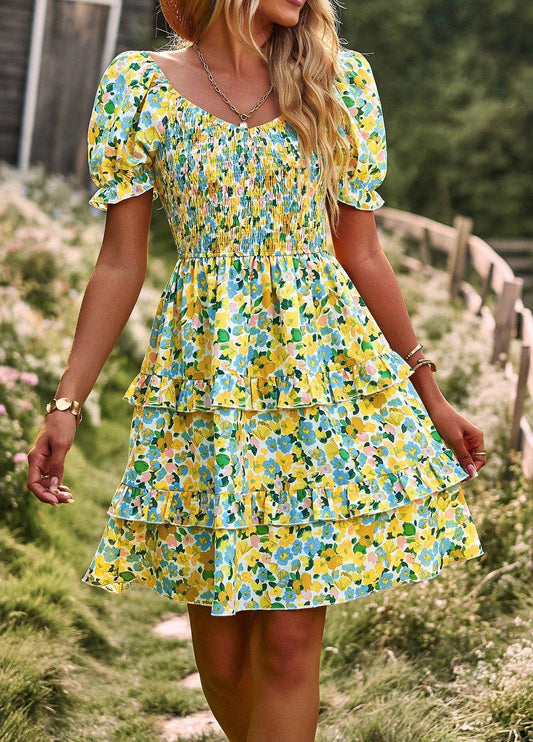 Floral Smocked Spring Dress