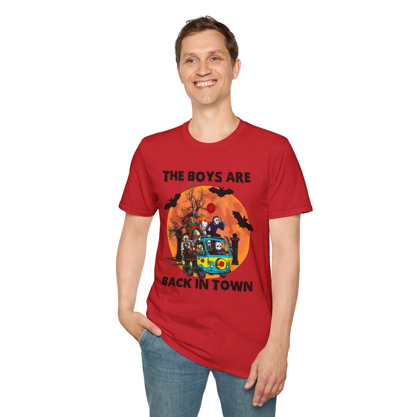 The Boys Are Back in Town, Scary Movie Men Unisex Softstyle T-Shirt