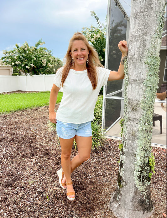 Ivory Short Sleeve Top