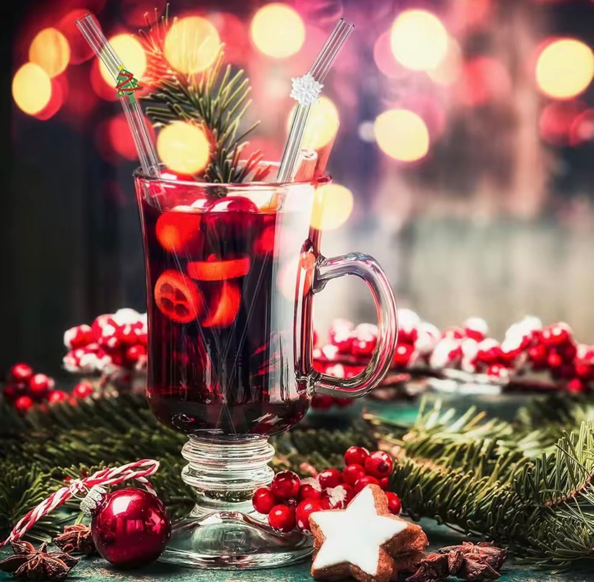 Christmas Glass Straw