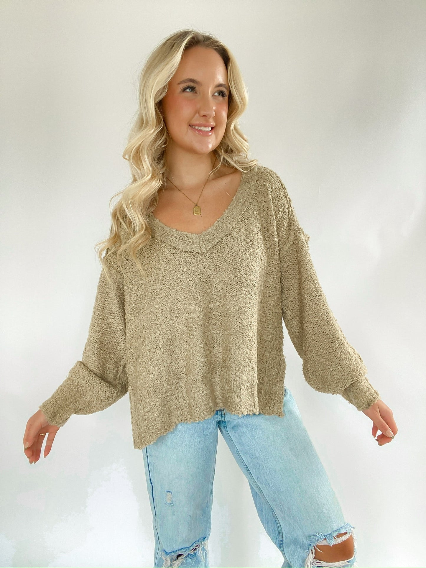 Cozy V-Neck Sweater — Salon 209