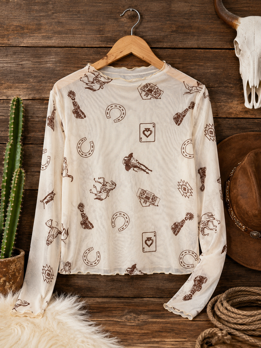 Western Brown Long Sleeve